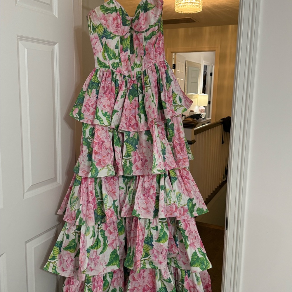 Jovani Floral Tiered Maxi Dress - Picture 3 of 8